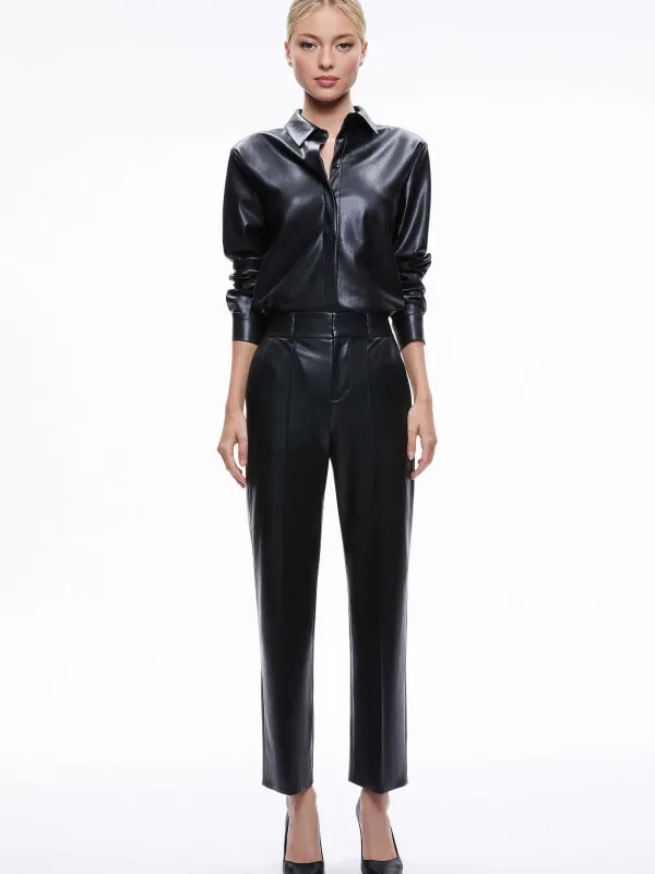 Women Alice and Olivia Ming Vegan Leather Ankle Pant