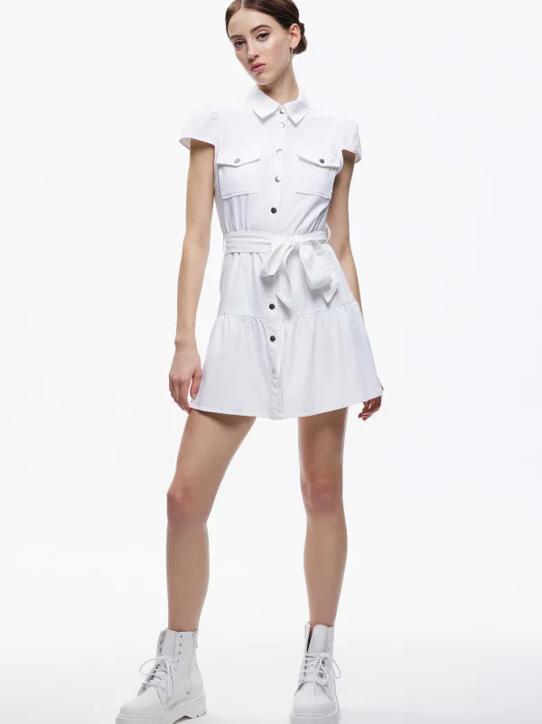 Women Alice and Olivia Miranda Mini Denim Dress