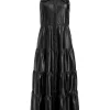 Women Alice and Olivia Miranda Vegan Halter Neck Tiered Midi Dress