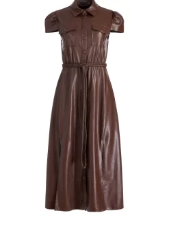 Women Alice and Olivia Miranda Vegan Leather Midi Dress