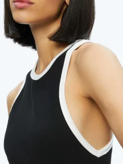 Women Alice and Olivia Mirtha Ribbed Racerback Tank