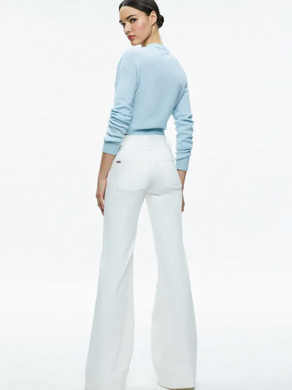Women Alice and Olivia Missa 5 Pocket High Rise Wide Leg Jean