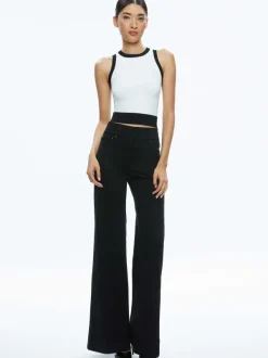 Women Alice and Olivia Missa 5 Pocket High Rise Wide Leg Jean