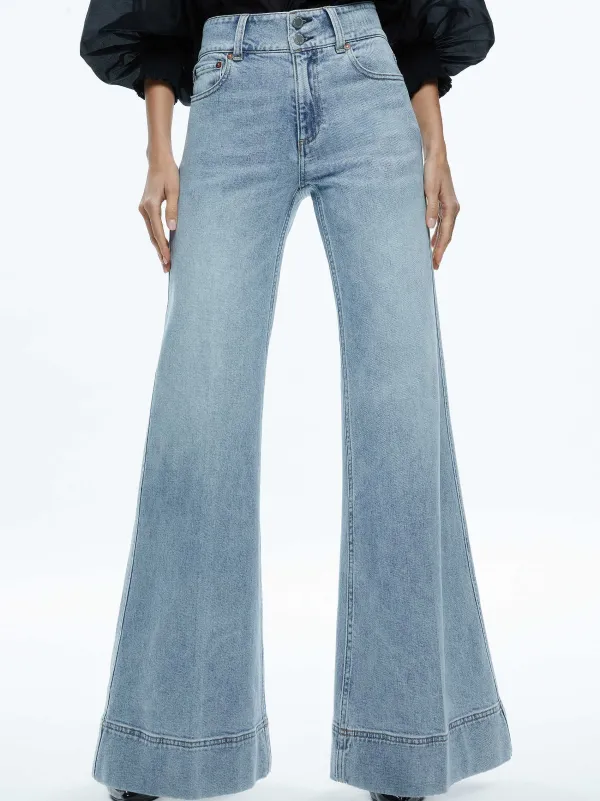 Women Alice and Olivia Missa High Rise Wide Leg Jean