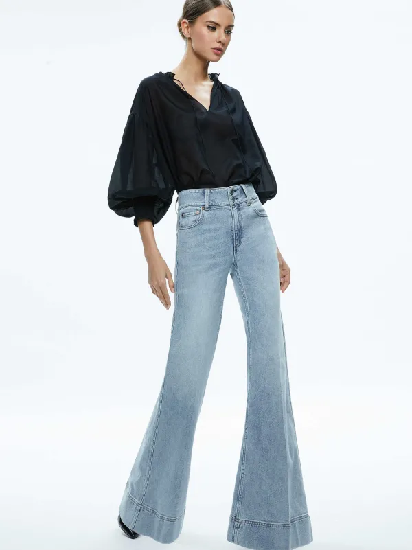Women Alice and Olivia Missa High Rise Wide Leg Jean
