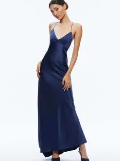 Women Alice and Olivia Montana Lace Up Back Maxi Gown