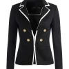 Women Alice and Olivia Mya Contrast Piping Fitted Blazer + Princess Contrast Piping Pant