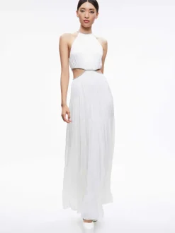 Women Alice and Olivia Myrtice Embellished Cut Out Maxi Dress