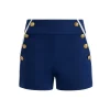 Women Alice and Olivia Narin High Rise Button Front Short