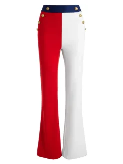 Women Alice and Olivia Narin High Rise Button Front Pant