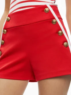 Women Alice and Olivia Narin High Rise Button Front Short