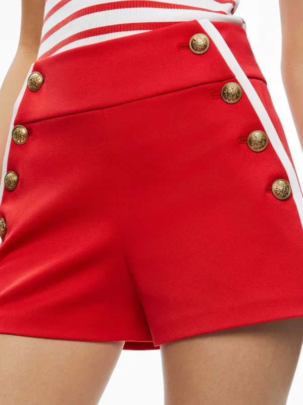 Women Alice and Olivia Narin High Rise Button Front Short