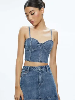 Women Alice and Olivia Natacha Spaghetti Strap Bustier