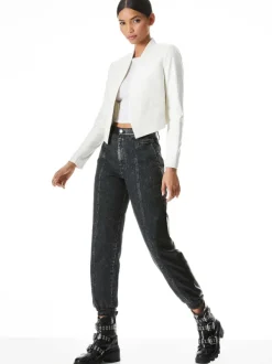 Women Alice and Olivia New Harvey Leather Jacket