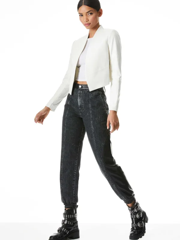 Women Alice and Olivia New Harvey Leather Jacket