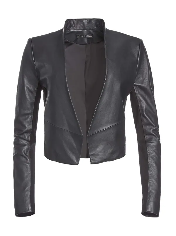 Women Alice and Olivia New Harvey Leather Jacket