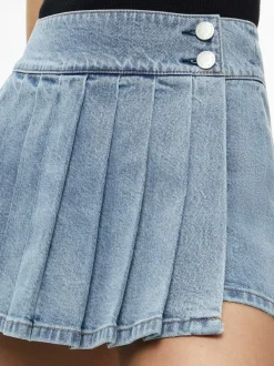 Women Alice and Olivia Noah Denim Pleated Skort