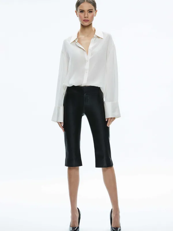 Women Alice and Olivia Olivia Low Rise Vegan Clam Digger Pant