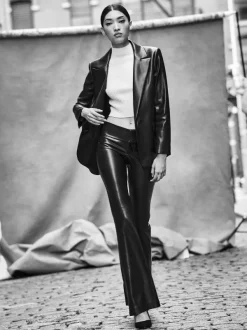 Women Alice and Olivia Olivia Vegan Leather Bootcut Pant