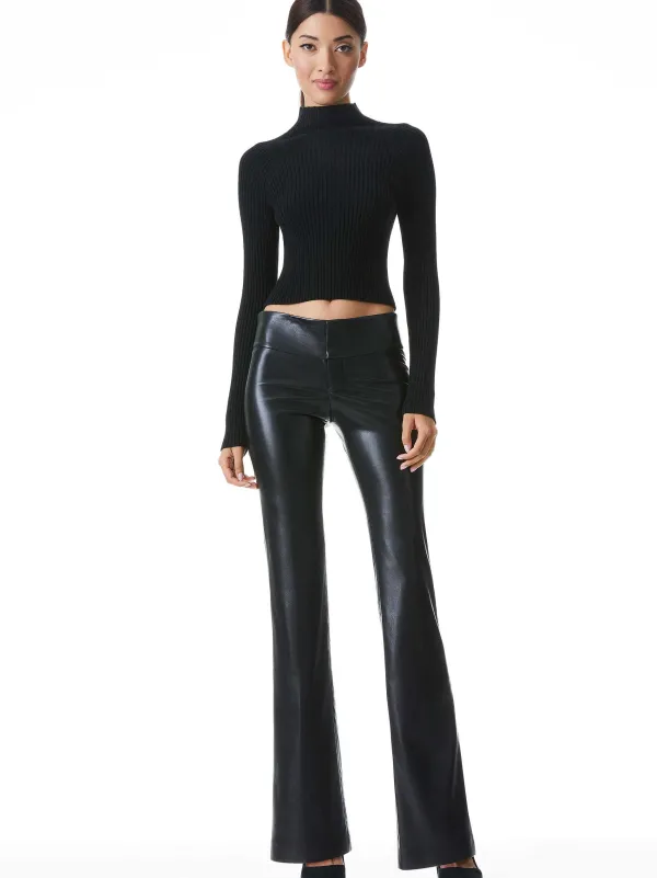 Women Alice and Olivia Olivia Vegan Leather Bootcut Pant