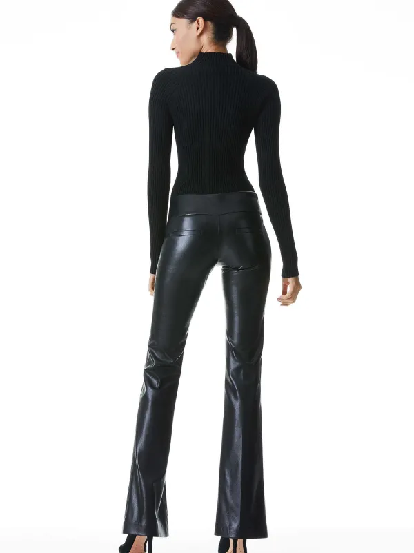 Women Alice and Olivia Olivia Vegan Leather Bootcut Pant
