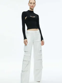 Women Alice and Olivia Olympia Mid Rise Baggy Cargo Pants