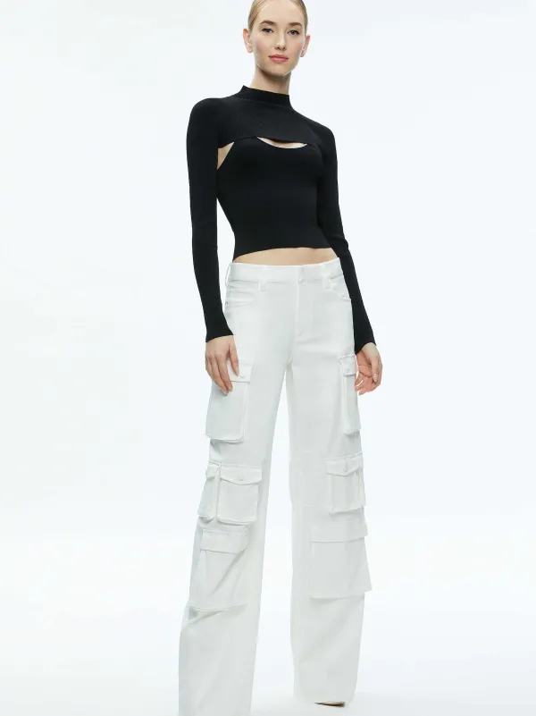Women Alice and Olivia Olympia Mid Rise Baggy Cargo Pants