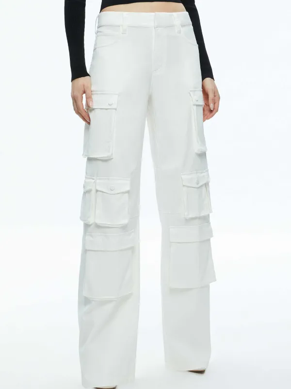 Women Alice and Olivia Olympia Mid Rise Baggy Cargo Pants