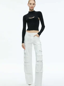 Women Alice and Olivia Olympia Mid Rise Baggy Cargo Pants