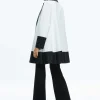 Women Alice and Olivia Paola Swing Coat With Border Detail