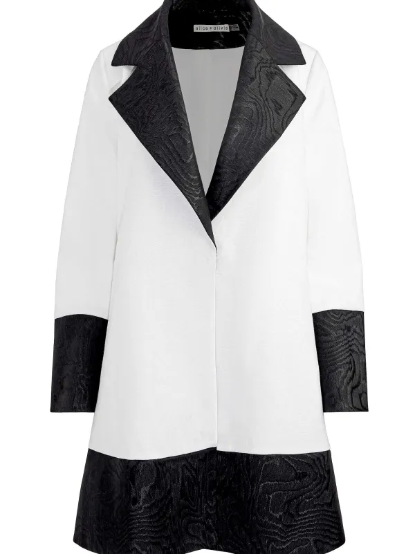 Women Alice and Olivia Paola Swing Coat With Border Detail