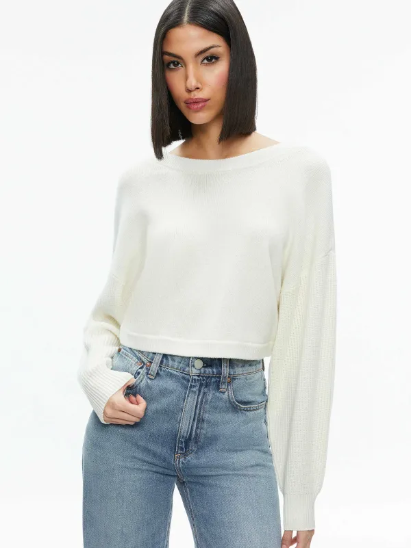 Women Alice and Olivia Posey Crewneck Sweater