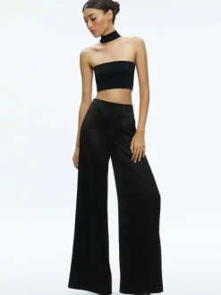 Women Alice and Olivia Raya Mock Neck Racerback Cropped Pullover