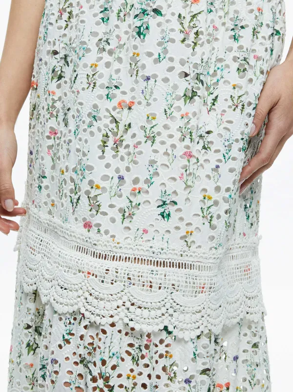 Women Alice and Olivia Reise Embroidered Tiered Maxi Skirt