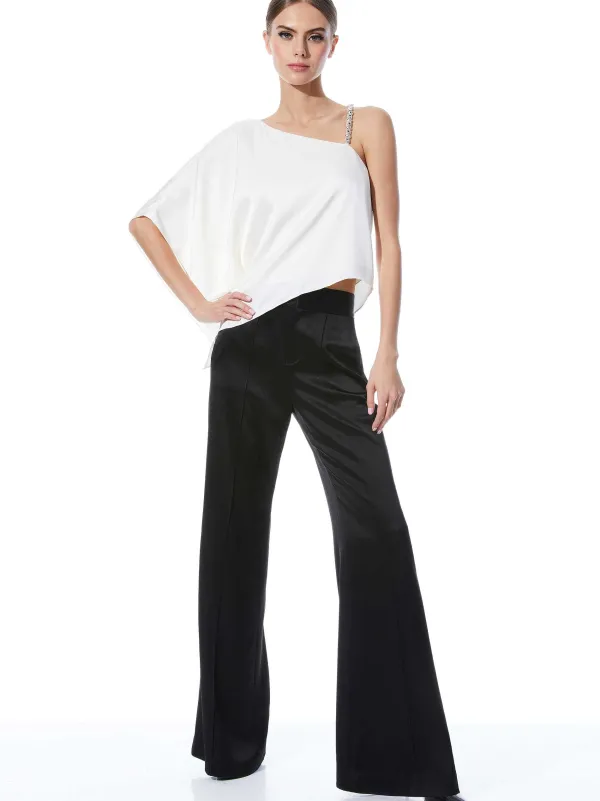 Women Alice and Olivia Riko One Shoulder Embellished Strap Top
