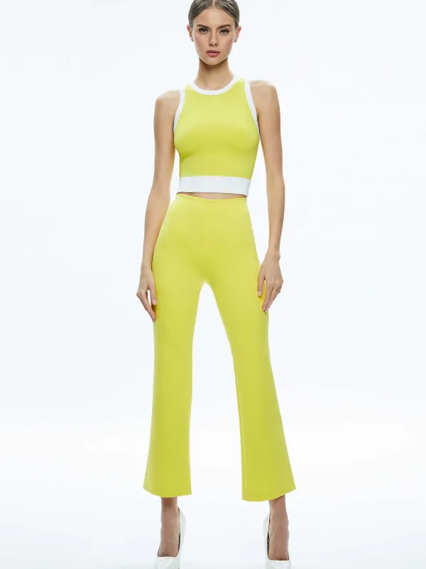 Women Alice and Olivia Rmp Mid Rise Back-Zip Bootcut Ankle Pant
