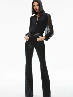 Women Alice and Olivia Roanne Blouson Sleeve Button Down