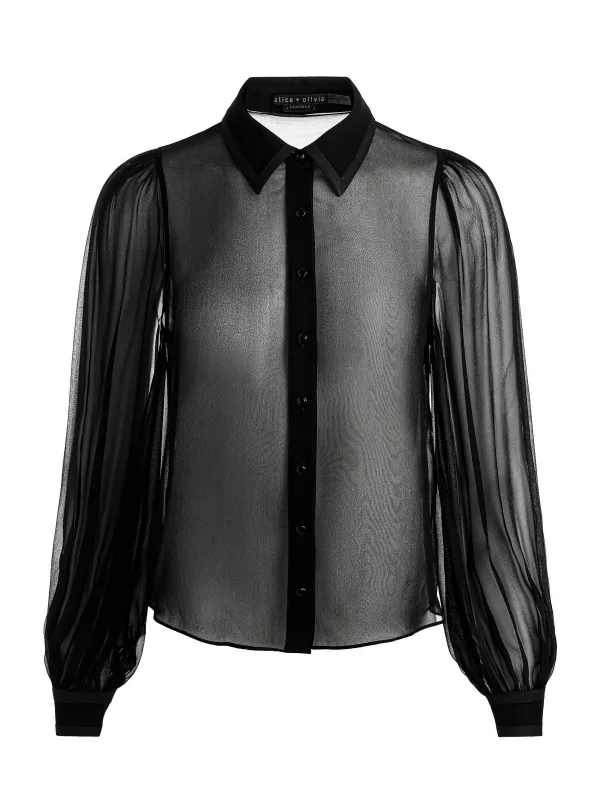 Women Alice and Olivia Roanne Sheer Blouse