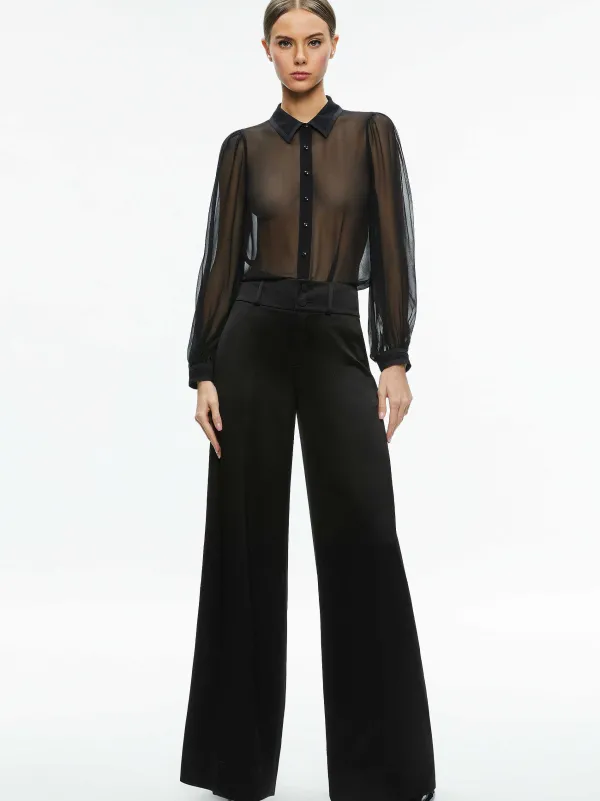 Women Alice and Olivia Roanne Sheer Blouse