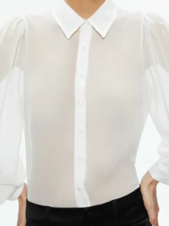Women Alice and Olivia Roanne Sheer Blouse
