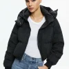 Women Alice and Olivia Robena Crystal Embellished Cropped Puffer