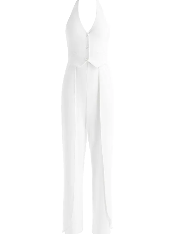 Women Alice and Olivia Robin Halterneck Vest Jumpsuit