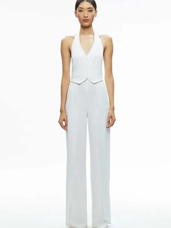 Women Alice and Olivia Robin Halterneck Vest Jumpsuit
