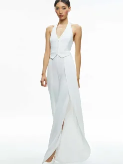 Women Alice and Olivia Robin Halterneck Vest Jumpsuit
