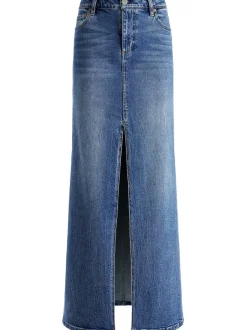 Women Alice and Olivia Rye Denim Maxi Skirt