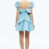 Women Alice and Olivia Sharilyn Bubble Sleeve Tie Back Mini Dress