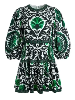 Women Alice and Olivia Shayla Pleated Sleeve Tiered Dress