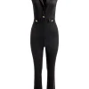 Women Alice and Olivia Shoshanna Sleeveless Tuxedo Jumpsuit