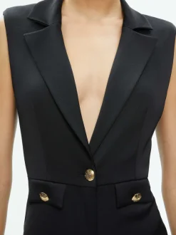 Women Alice and Olivia Shoshanna Sleeveless Tuxedo Jumpsuit