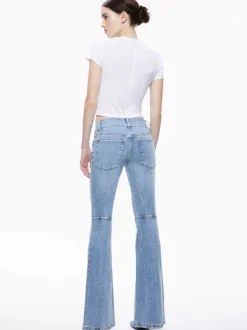 Women Alice and Olivia Stacey Low Rise Bell Bottom Jean